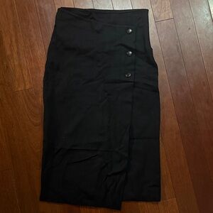 Babaton Black Buttoned Pencil Skirt
